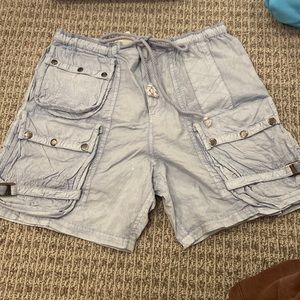 Free People Blue Cargo Shorts
